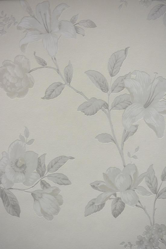 Fleurs : Imprimé fleurs grises 17888
