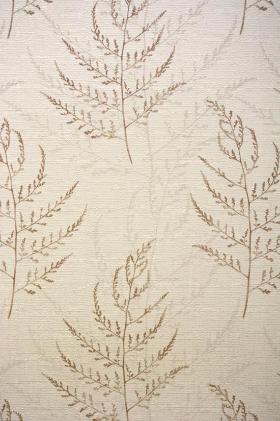 Fleurs : Motif fougère beige NG2205